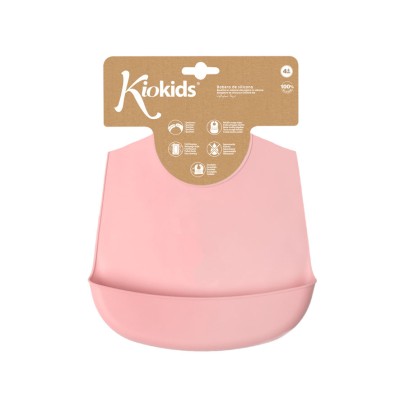 Kiokids Bavaglino in silicone Tinta Unita Rosa