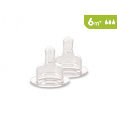 JBimbi Tettarelle in silicone per biberon 2pz - Livello 3 Flusso Veloce