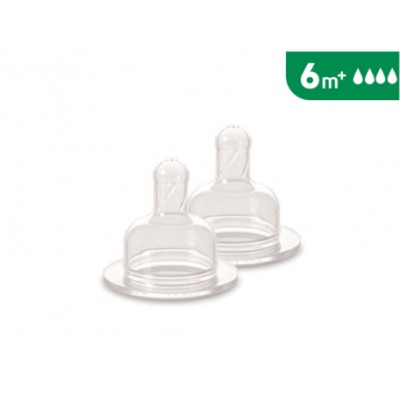 JBimbi Tettarelle in silicone per biberon 2pz - Livello 4 Liquidi densi (Taglio Y)