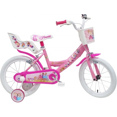 Flowers - Bici Bambina, Rosa, Fuxia, misura 16" - Denver 17132