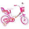 Bici Unicorno Bambina, Bianco-Rosa Misura 14" - Denver 19347