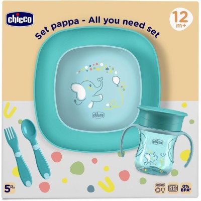 Chicco Set Pappa +12 Mesi Azzurro 16201250