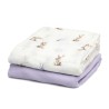 Kiokids Mussola in Bambù 2pz - Lavanda/Bianco