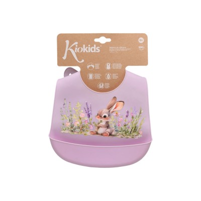 Kiokids Bavaglino in silicone Coniglio Lavanda