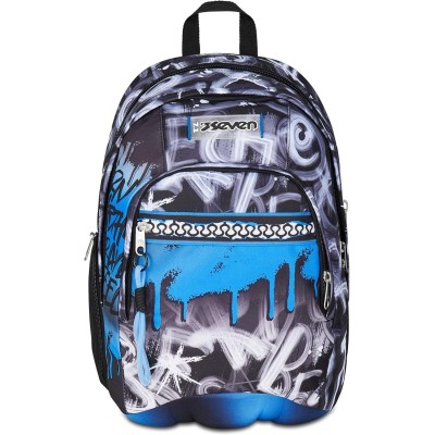 Seven Zaino Scuola Dual, Grigio Azzuro, Doppio Scomparto Da 31 L - 102547