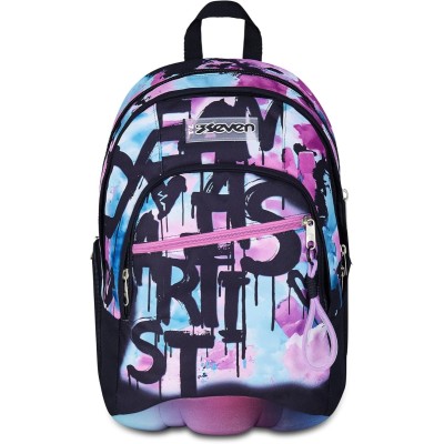 Seven Zaino Scuola Dual, Azzurro Fucsia, Doppio Scomparto Da 31 L - 102550
