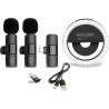 2 Microfoni Wireless Lavalier con Ring Light