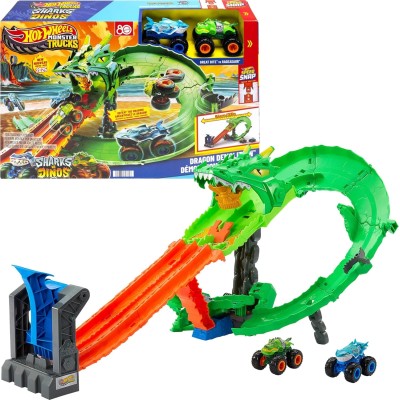 Hot Wheels Monster Trucks Pista Squali VS Dinosauro - JFR06