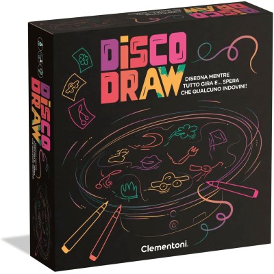 Clementoni - Disco Draw, Gioco Da Tavolo Party Game A Tema Disegno