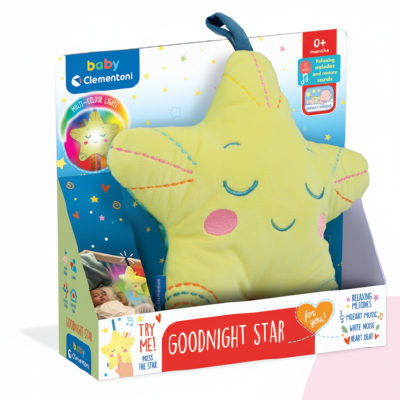 Clementoni 17621 Goodnight Star - Stella di Peluche Luminosa per la Nanna