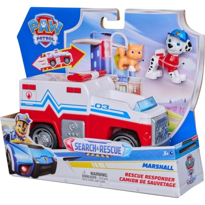 Paw Patrol: Search & Rescue, Camion di Salvataggio di Marshall - Veicolo a Retrocarica con Personaggio