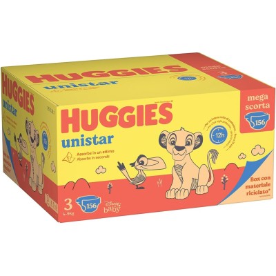 Pannolini Huggies Unistar Taglia 3 Mega Pack 156 Pezzi