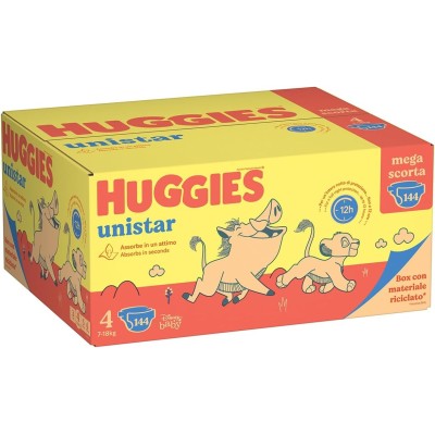Huggies Pannolini Unistar 4 Mega Pack - 144 Pezzi