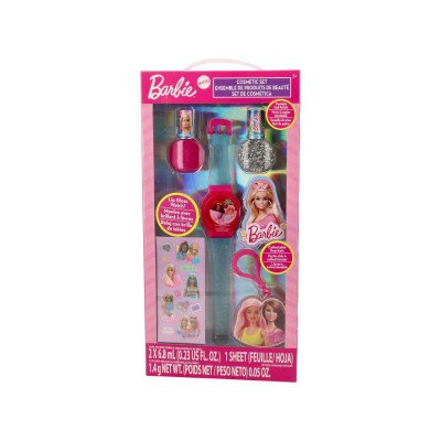 Barbie Smalto con Orologio Lucida Labbra - Set di Bellezza