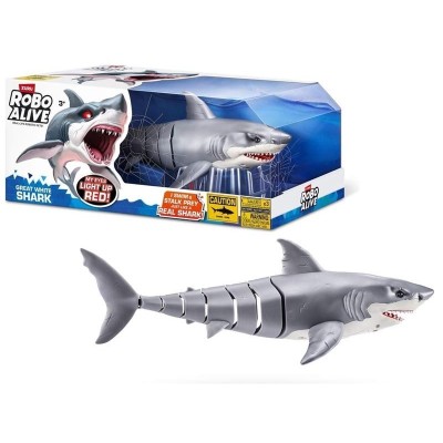 Zuru Robo Alive Grande Squalo Bianco - Giocattolo Acquatico Realistico