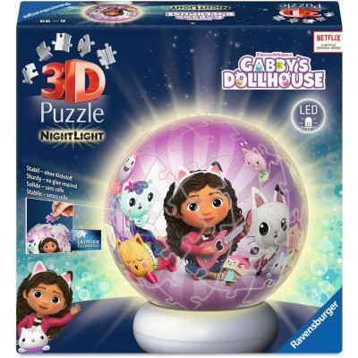 Ravensburger Palla Puzzle 3D 72 pezzi - Lampada Notturna Gabby's Dollhouse