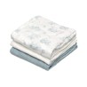 Set di 3 Mussole Blu e Bianche con Stampa Aerei 70x70 cm