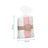 Set di 3 Mussole Rosa e Bianche con Stampa a Fiorellini 70x70 cm