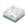 Set di 3 Mussole Kiokids con Stampa Marina 70x70 cm