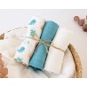 Set di 3 Mussole Kiokids con Stampa Marina 70x70 cm