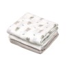 Kiokids Set di 3 Mussole Grigio, Bianco e Stampa Topolini 70x70 cm