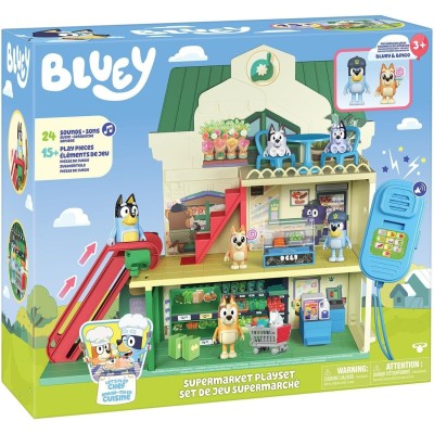 Bluey PlaySet Supermercato 40 cm con 24 Suoni e 4 Personaggi