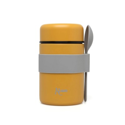 Termos per Pappe in Acciaio Inossidabile Color Senape con Cucchiaio da 500ml