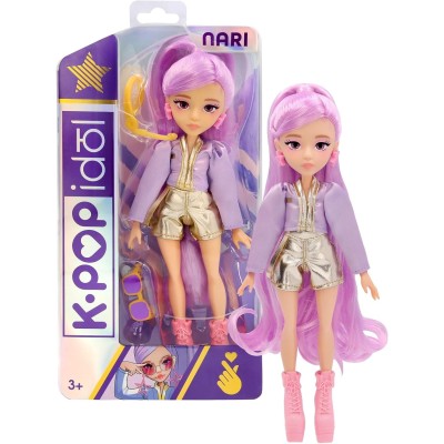 K-POP IDOL Bambola Nari IMC Toys - Fashion Doll Stile K-Pop con Capelli Lavanda