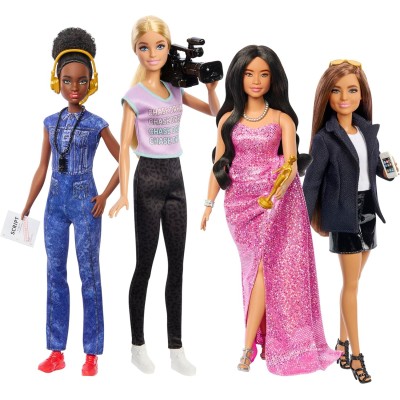 Barbie Carriere: Set di 4 Bambole Donne nel Cinema con Accessori
