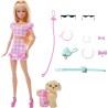 Barbie Cuccioli a Passeggio Quadretti Azzurri