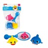 Baby Shark - Set di 3 Squali in PVC con Retino per il Bagnetto