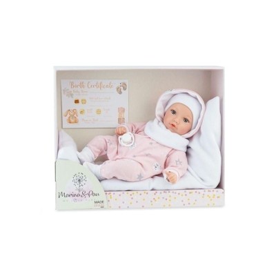 Marina & Pau Noa Bambola Reborn 40 cm con Biancheria da Letto