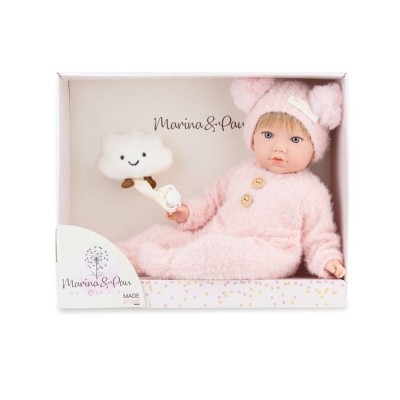 Marina & Pau Alina Nube: Bambola Realistica da 45 cm con Corpo Morbido in Vinile