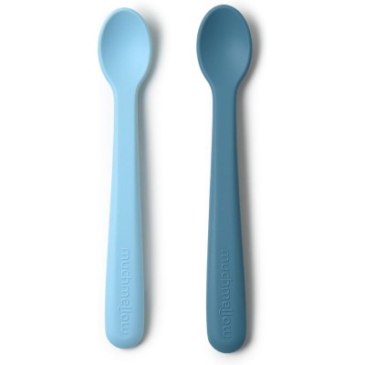 Muchmellow Cucchiaino in Silicone Blu Azzurro per Svezzamento