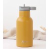 Bottiglia in Acciaio Inossidabile con Cannuccia 350ml Senape - Kiokids