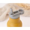 Bottiglia in Acciaio Inossidabile con Cannuccia 350ml Senape - Kiokids