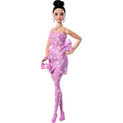 Barbie Deluxe Style Fashion Doll in Abito Denim Rosa con Stampa a Stelle