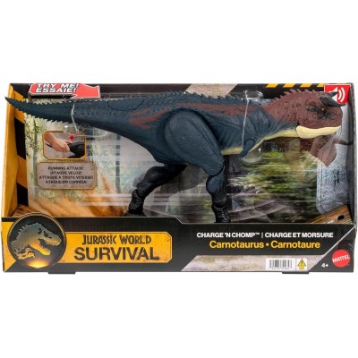 Mattel Jurassic World Carnotauro Charge 'N Chomp - Dinosauro Interattivo