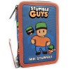 Astuccio Triplo Stumble Guys con 44 Pezzi: Matite, Pennarelli, Forbici e Accessori