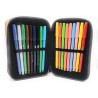 Astuccio Triplo Stumble Guys con 44 Pezzi: Matite, Pennarelli, Forbici e Accessori