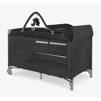 Kikkaboo Lettino Campeggio So Gifted PLUS Black 2026 per Neonati e Bambini
