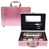 Beauty Case Trucco Bambini 46 Pezzi – Valigetta Make-Up in Alluminio Rosa Effetto Coccodrillo