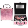 Mini Beauty Case Trucco Bambini – Valigetta Make-Up Compatta in Alluminio Rosa Effetto Coccodrillo