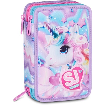 Astuccio 3 Zip SJ Gang Glow LED Unicorno Girl