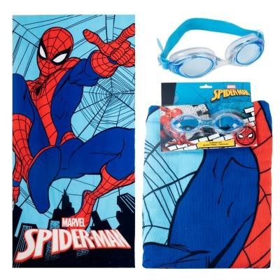 Asciugamano Set Occhialini Nuoto Spiderman