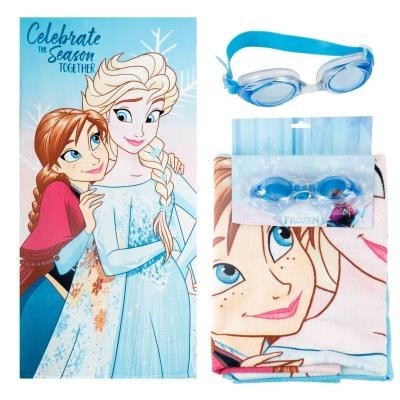 Asciugamano Set Occhialini Nuoto Frozen