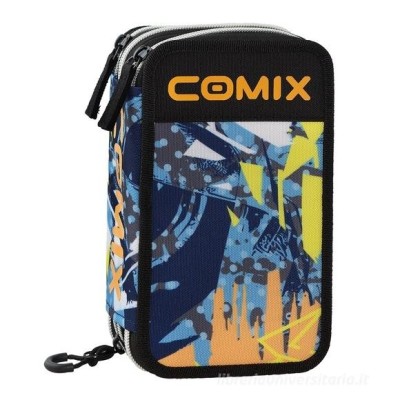 Astuccio Scuola Corredo 3 Zip WBS 20 Mix BluArancio Comix 75036MB