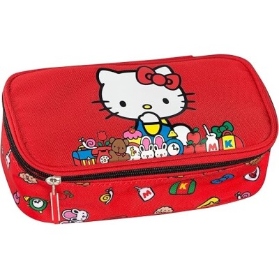 Astuccio Ovale Hello Kitty Rosso - Organizza la tua cancelleria con stile