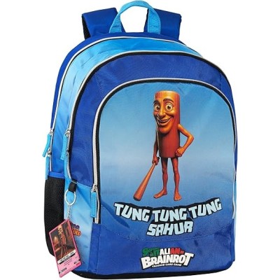 Zaino Organizzato Skifidol Italian Brainrot Tung Tung Tung Sahur - Design Unico e Funzionale