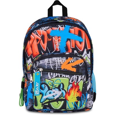 Zaino Doppio Scomparto SJ GANG STYLE JAM GANG Ever High Flames, Nero